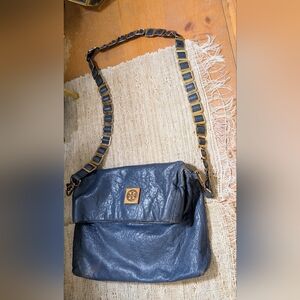 Tory Burch Louisa Foldover Messenger Bag , Slate Blue